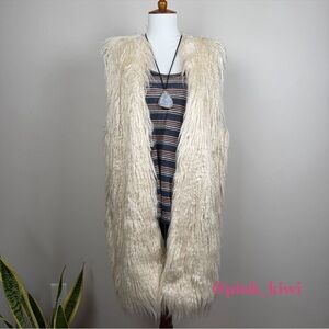 Free People Starlight Mongolian Shaggy Faux Fur Vest
